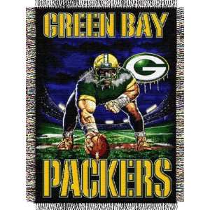  Green Bay Packers Three Point Stance Woven Tapestry Throw 