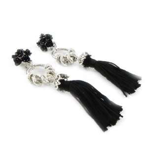  Chip on earrings french touch Boules De Roses black. Jewelry