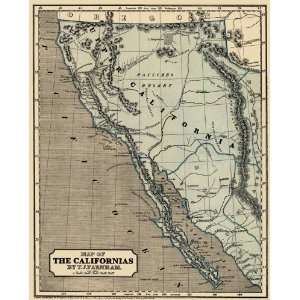  MAP OF THE CALIFORNIAS BY T.J. FARNHAM 1845