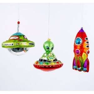  Christmas Retro Flying Saucer, Alien & Space Rocket Ship 