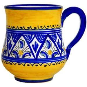    Hand Painted Ceramic Mug from Spain. Yellow