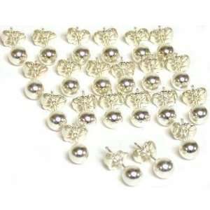   Sterling Silver 5mm Ball Earrings & Ear Backs Jewelry