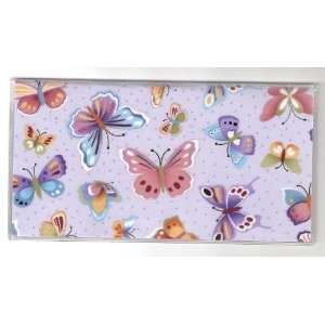  Checkbook Cover Made with Lavender Butterfly Fabric 