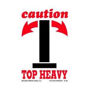    BOXDL1791   4 x 6   Caution   Top Heavy Labels