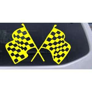   .5in    Racing Flags Moto Sports Car Window Wall Laptop Decal Sticker