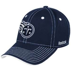  Reebok Tennessee Titans Black Plough Flex Fit Hat (Small 