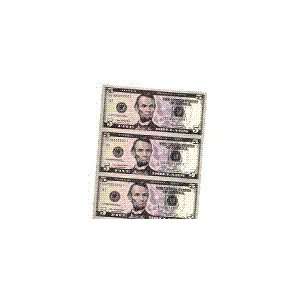  2006 SERIES   SHEET OF 8   UNCUT NEW YORK $5.00 BILLS 