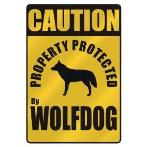    PROPERTY PROTECTED BY WOLFDOG  PARKING SIGN DOG