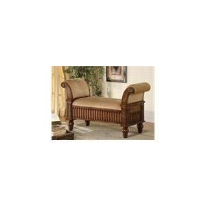   Upholstered bench in Brown with Rolled Arms   100225