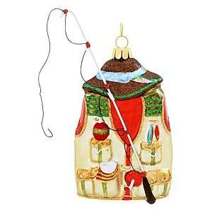  Fishing Vest with Pole Ornament