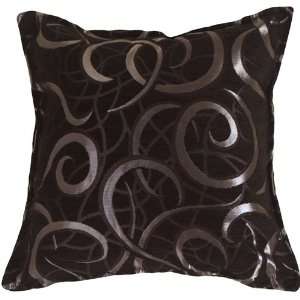  Pillow Decor   Black Swirls 17x17 Throw Pillow