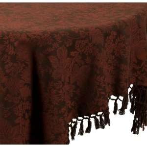 April Cornell 72 by 108 Inch Tablecloth, Adirondack Jacquard Chocolate