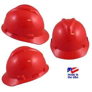  MSA Super V Helmets With Fas Trac Suspension   Red
