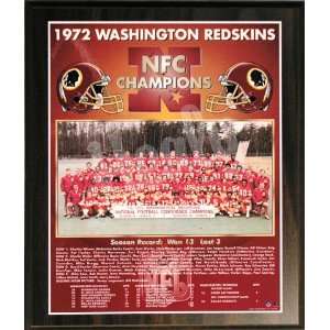  REDSKINS HEALY PLAQUE 1972 NFC CHAMPS (11x13)