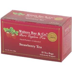 Walters Bay & Company Strawberry Gold Tag Tea Bags in a Laminated 
