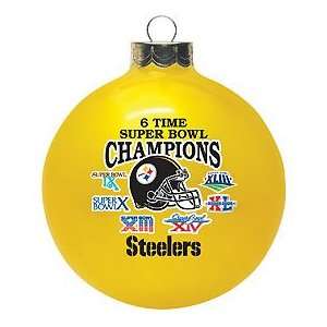  Pittsburgh Steelers Six Time Champions Gold Large Ornament 