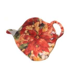 Poinsettia and Ribbons Teabag Holder  Grocery & Gourmet 