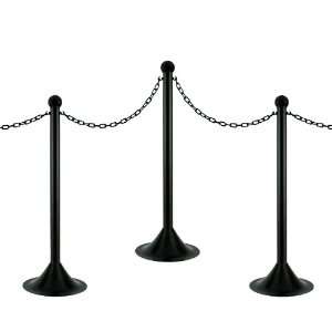 Mr. Chain 71003 6 Black Plastic Stanchion Kit with 50 of 2 link 