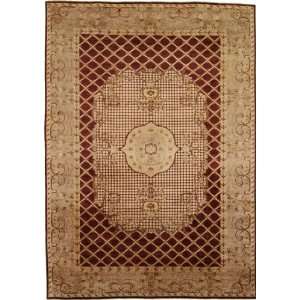  90 x 128 Red Hand Knotted Wool Ziegler Rug Furniture 
