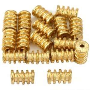  15g Bali Coil Tube Beads Gold Plated 9mm Approx 16
