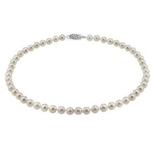   Akoya Cultured Pearl 7.0 7.5mm Necklace with 18K Gold Clasp 16 Inches