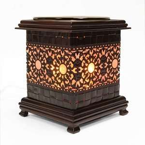    Asian Style Oil Warmer simulated wood stand