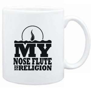  Mug White  my Nose Flute is my religion Instruments 