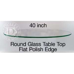 Glass Table Top 40 Round, 1/4 Thick, Flat Edge, Tempered Glass