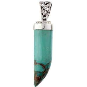  Claw Shaped Turquoise Claw Pendant   Sterling Silver 