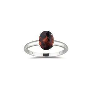    6.88 Cts Garnet Solitaire Ring in 18K White Gold 3.5 Jewelry