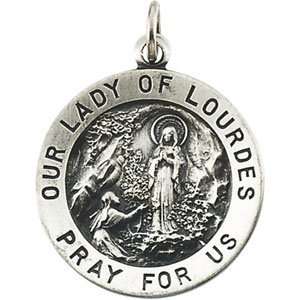   Lourdes Pend Mdl. 18.25 Mm Rd Our Ldy Of Lourdes Pend Mdl In Sterling