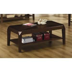  Coffee Table with Clip Cornered and Shelf in Dark Oak 