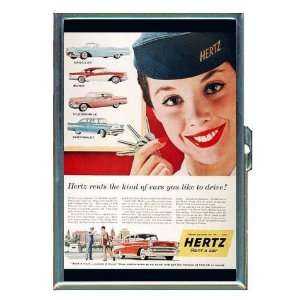  Hertz Rent a Car 1956 Retro Ad ID Holder, Cigarette Case 