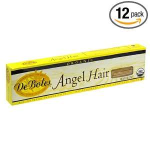 De Boles Pasta Organic Angel Hair, 8 Ounce Boxes (Pack of 12)