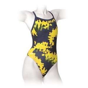  Finis Skinback Rip Tide Swimsuit   Navy/Gold Womens 