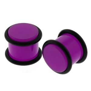  Purple Neon Plugs with Double O Rings   4G   Sold as a 