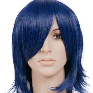  Dark Blue Short Shoulder Length Anime Cosplay Wig Costume 