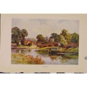  Painting By Haslehust Sonning English Country Old Print 