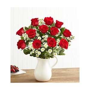 Pitcher Full of Roses   One Dozen Red Roses  Grocery 