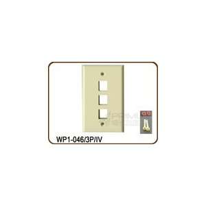  3 Port Wall Plate   Ivory