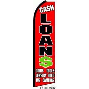  CASH LOANS X Large Swooper Feather Flag 