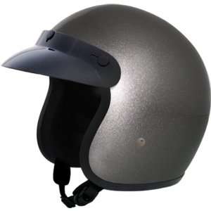   Approved 3/4 Shell Cruiser Motorcycle Helmet   Gun Metal Grey / Large