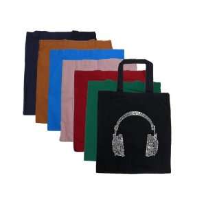  Black Headphones Tote Bag   Created using 63 different genres of Music