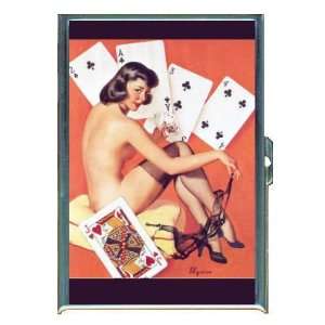 PIN UP GIRL STRIP POKER SEXY ID Holder, Cigarette Case or Wallet MADE 