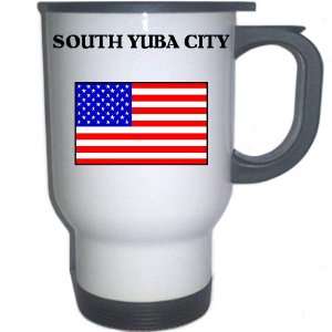 US Flag   South Yuba City, California (CA) White Stainless Steel Mug