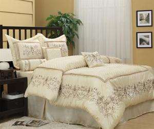 Vivian Embroidery 7pc Comforter Set bed in a bag NEW  