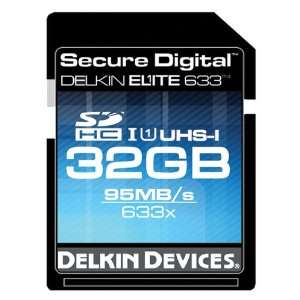 Delkin 32 GB Elite 633X SDHC UHS I Memory Card 