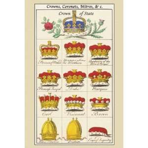  Crowns Coronets and Mitres 12x18 Giclee on canvas