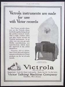 1922 VICTOR TALKING MACHINE Victrola Phonograph magazine Ad record 
