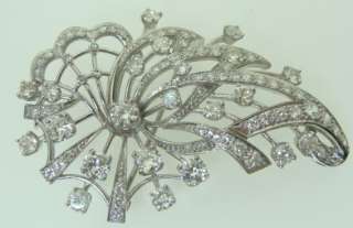 closeout estate Platinum & Diamond Pin Pendant 1950s aprox 4 carats 